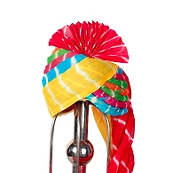 S H A H I T A J Traditional Rajasthani Multi-Colored Readymade Cotton Lehariya Barati Pagdi Safa or Turban for Kids and Adults (RT461)