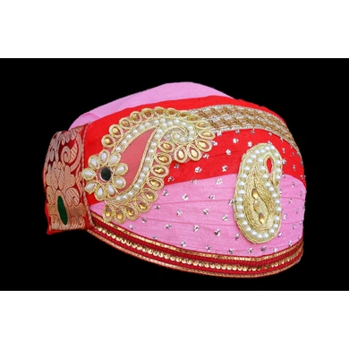 S H A H I T A J Traditional Rajasthani Cotton Mewadi Pagdi or Turban Multi-Colored for Kids and Adults (MT26)-23.5-3