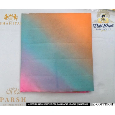 S H A H I T A J Traditional Rajasthani Multi-Colored Barati/Groom/Social Occasions Georgette Pagdi Safa Turban or Pheta Cloth 11 Mtrs for Kids and Adults (CT470)-ST587
