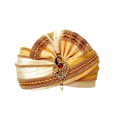 S H A H I T A J Traditional Rajasthani Readymade Velvet Velcro Adjustable Multi-Colored Foldable Pagdi Safa or Turban for Groom or Dulha (RT479)-ST599_23