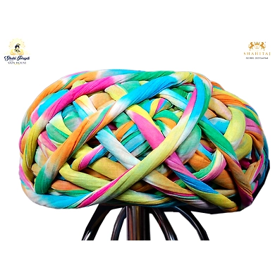 S H A H I T A J Traditional Rajasthani Cotton Multi-Colored Vantma or Rope Pagdi Safa or Turban for Kids and Adults (RT499)-ST619_19andHalf