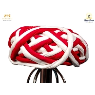 S H A H I T A J Traditional Rajasthani Cotton Red & White Vantma or Rope Pagdi Safa or Turban for Kids and Adults (RT502)