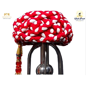 S H A H I T A J Traditional Rajasthani Cotton Red & White Vantma or Rope Pagdi Safa or Turban for Kids and Adults (RT504)