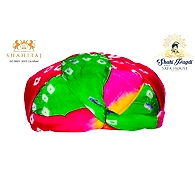 S H A H I T A J Traditional Rajasthani Jaipuri Faux Silk Multi-Colored Gol or Foam Pagdi Safa or Turban for Kids and Adults (RT511)