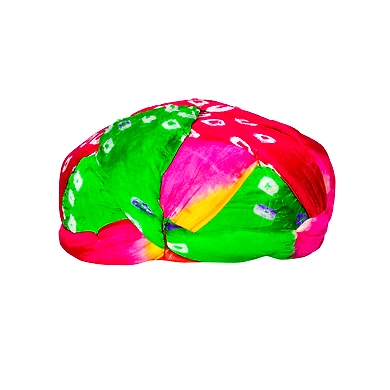 S H A H I T A J Traditional Rajasthani Jaipuri Faux Silk Multi-Colored Gol or Foam Pagdi Safa or Turban for Kids and Adults (RT511)-18-3