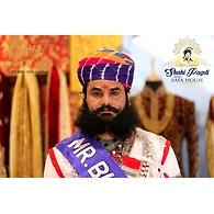 S H A H I T A J Traditional Rajasthani Cotton Multi-Colored Jodhpuri Gol Pheta Pagdi Safa or Turban for Kids and Adults (RT520)