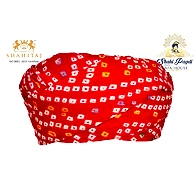S H A H I T A J Traditional Rajasthani Cotton Red Bandhej Jodhpuri Gol Pheta Pagdi Safa or Turban for Kids and Adults (RT521)