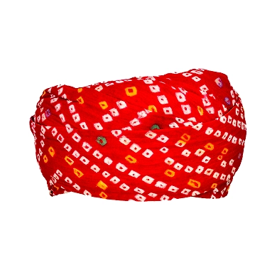 S H A H I T A J Traditional Rajasthani Cotton Red Bandhej Jodhpuri Gol Pheta Pagdi Safa or Turban for Kids and Adults (RT521)-18-4