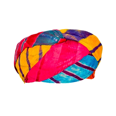 S H A H I T A J Traditional Rajasthani Cotton Multi-Colored Lehariya Jodhpuri Gol Pheta Pagdi Safa or Turban for Kids and Adults (RT529)-18-3