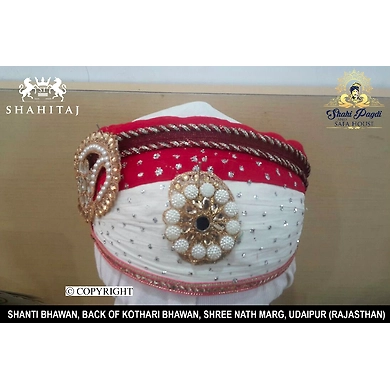 S H A H I T A J Traditional Rajasthani Cotton Mewadi Pagdi or Turban Multi-Colored for Kids and Adults (MT36)-18-3