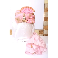 S H A H I T A J Traditional Rajasthani Wedding Pink & Golden Brocade Pagdi Safa or Turban with Brooch for Groom or Dulha (RT541)