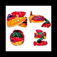 S H A H I T A J Traditional Rajasthani Cotton Multi-Colored Bandhej Wedding Barati Jodhpuri Pagdi Safa or Turban with Brooch and Pachewadi for Kids and Adults (RT154)