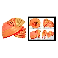S H A H I T A J Traditional Rajasthani Wedding Peach Silk Pagdi Safa or Turban for Kids and Adults (RT556)