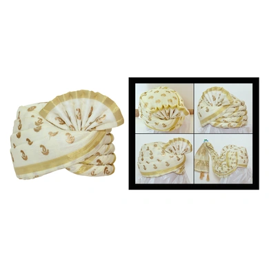 S H A H I T A J Traditional Rajasthani Wedding White Silk Pagdi Safa or Turban for Kids and Adults (RT558)-ST680_18