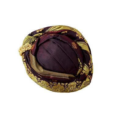 S H A H I T A J Designer Brocade Kids and Adults Pagdi Safa or Turban for Fashion Shows &amp; Events (DT567)-18-4
