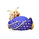 S H A H I T A J Designer Blue Brocade Kids and Adults Pagdi Safa or Turban for Fashion Shows &amp; Events (DT569)-18-3-sm