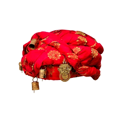 S H A H I T A J Designer Red and Black Silk Kids and Adults Rope Pagdi Safa or Turban for Fashion Show &amp; Events (DT571)-ST693_20