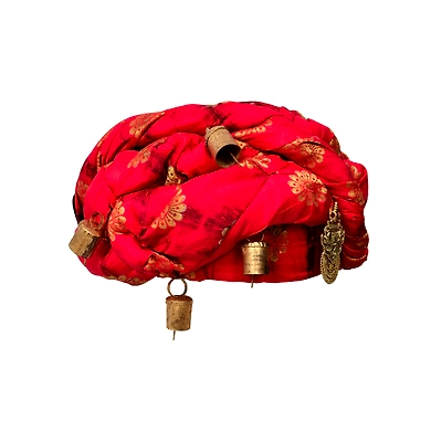 S H A H I T A J Designer Red and Black Silk Kids and Adults Rope Pagdi Safa or Turban for Fashion Show &amp; Events (DT571)-18-3