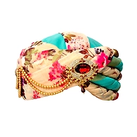 S H A H I T A J Designer Multi-Colored Floral Silk Kids and Adults Pagdi Safa or Turban for Fashion Show & Events (DT572)