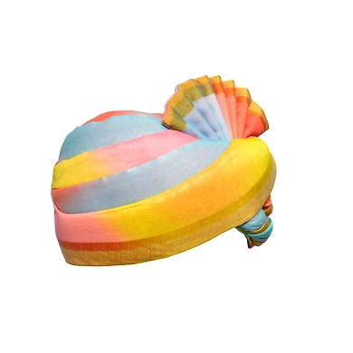 S H A H I T A J Traditional Rajasthani Wedding Multi-Colored Silk Pagdi Safa or Turban for Kids and Adults (RT578)-18-3