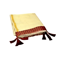 S H A H I T A J Traditional Rajasthani Wedding Off White Silk Stall/Dupatta/Shawl for Groom or Dulha (DS587)
