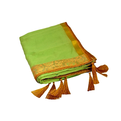 S H A H I T A J Traditional Rajasthani Wedding Pista Green Silk Stall/Dupatta/Shawl for Groom or Dulha (DS588)-ST712