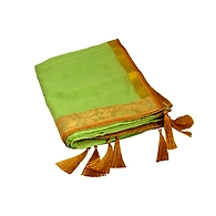 S H A H I T A J Traditional Rajasthani Wedding Pista Green Silk Stall/Dupatta/Shawl for Groom or Dulha (DS588)