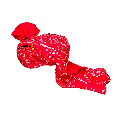 S H A H I T A J Traditional Rajasthani Jodhpuri Cotton Red Bandhej Wedding Groom or Dulha Pagdi Safa or Turban for Kids and Adults (RT615)-18-3