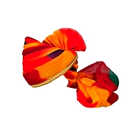 S H A H I T A J Traditional Rajasthani Jodhpuri Cotton Multi-Colored Wedding Groom or Dulha Pagdi Safa or Turban for Kids and Adults (RT624)-18-18