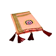 S H A H I T A J Traditional Rajasthani Wedding Floral Peach Silk Stole/Dupatta/Shawl for Groom or Dulha (DS631)
