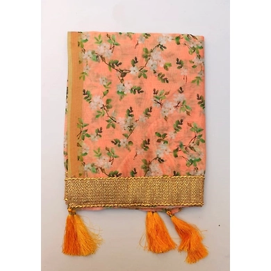 S H A H I T A J Traditional Rajasthani Wedding Sabhyasachi Floral Peach Silk Stole/Dupatta/Shawl for Groom or Dulha (DS634)-ST759