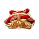 S H A H I T A J Designer Maharani Brocade &amp; Velvet Designer Red &amp; Golden Women &amp; Girls Pagdi Safa or Turban with Beautiful Pearls (DT641)-ST767_23-sm