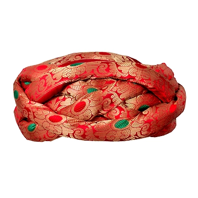 S H A H I T A J Traditional Rajasthani Red Brocade Kids and Adults Designer Vantma Pagdi Safa or Turban for Fashion Shows &amp; Events (DT650)-ST776_22andHalf