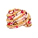 S H A H I T A J Designer Multi-Colored Floral Silk Women &amp; Girls Pagdi Safa or Turban for Fashion Shows &amp; Events (DT656)-ST782_18andHalf-sm