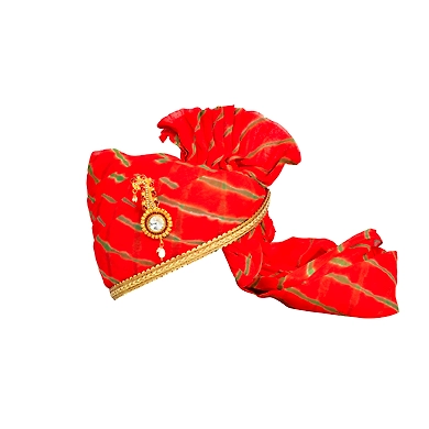 S H A H I T A J Traditional Rajasthani Jodhpuri Cotton Orange or Kesariya Lehariya Wedding Groom or Dulha Pagdi Safa or Turban for Kids and Adults (RT659)-ST785_21