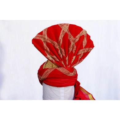 S H A H I T A J Pakistani Kulla Muslim Weddings and Social Occasions Red Silk Pagdi Safa or Turban for Kids and Adults (RT664)-20.5-3