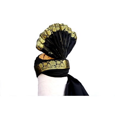 S H A H I T A J Pakistani Kulla Muslim Weddings and Social Occasions Violet Brocade Pagdi Safa or Turban for Kids and Adults (RT665)-18-4