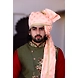S H A H I T A J Traditional Rajasthani Wedding Barati Chanderi Silk Printed Peach Foil Udaipuri Pagdi Safa or Turban for Kids and Adults (CT233)-ST313_18-sm