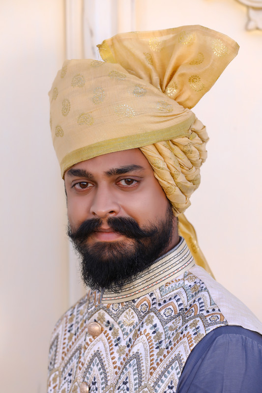 Indian Wedding Pagri Royal Rajasthani traditional Pagdi shipping Maharaja style Safa Sherwani Accessory Chanderi silk Ready to wear turban