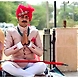 S H A H I T A J Traditional Rajasthani Rajputi Wedding Georgette or Pure Red Pagdi Safa or Turban for Groom or Dulha (CT670)-ST3_23andHalf-sm