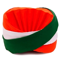 S H A H I T A J Traditional Rajasthani Satin Tricolor or Tiranga Pagdi Safa or Turban for Kids and Adults (RT672)