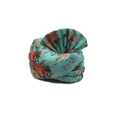 S H A H I T A J Traditional Rajasthani Wedding Barati Floral Sea Green Silk Pagdi Safa or Turban for Kids and Adults (RT673)-ST2_20andHalf