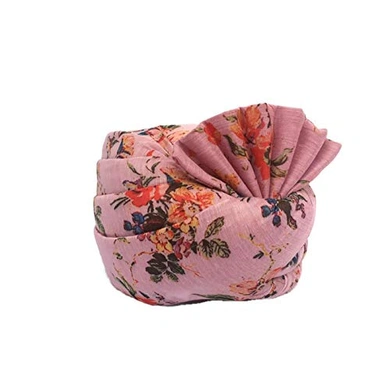 S H A H I T A J Traditional Rajasthani Wedding Barati Floral Pink Silk Pagdi Safa or Turban for Kids and Adults (RT674)-ST6_18