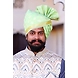 S H A H I T A J Traditional Rajasthani Wedding Barati Chanderi Silk Printed Mint Green Foil Udaipuri Pagdi Safa or Turban for Kids and Adults (CT234)-ST314_18-sm