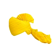 S H A H I T A J Traditional Rajasthani Jodhpuri Cotton Farewell/Retirement/Social Occasions Yellow Straight Line Pagdi Safa or Turban for Kids and Adults (CT688)