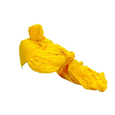 S H A H I T A J Traditional Rajasthani Jodhpuri Cotton Farewell/Retirement/Social Occasions Yellow Straight Line Pagdi Safa or Turban for Kids and Adults (CT688)-18-3