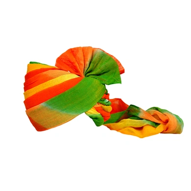 S H A H I T A J Traditional Rajasthani Jodhpuri Cotton Farewell/Retirement/Social Occasions Multi-Colored Pagdi Safa or Turban for Kids and Adults (CT689)-ST809_18andHalf
