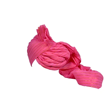 S H A H I T A J Traditional Rajasthani Jodhpuri Cotton Farewell/Retirement/Social Occasions Pink Straight Line Pagdi Safa or Turban for Kids and Adults (CT690)-18-3