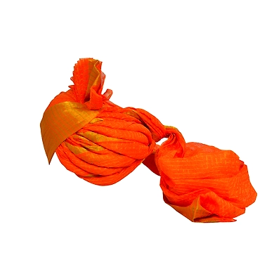 S H A H I T A J Traditional Rajasthani Jodhpuri Cotton Farewell/Retirement/Social Occasions Orange Kotadoriya Pagdi Safa or Turban for Kids and Adults (CT691)-18-3