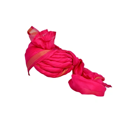 S H A H I T A J Traditional Rajasthani Jodhpuri Silk Farewell/Retirement/Social Occasions Pink Pagdi Safa or Turban for Kids and Adults (CT692)-19-3